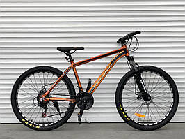 Велосипед алюмінієвий гірський TopRider-680 29" рама 19" золотий + крила в подарунок!