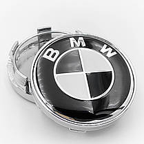 Ковпачки (заглушки) в литі диски BMW (БМВ) 60 мм Чорно білі, фото 3