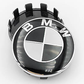 Ковпачки (заглушки) в литі диски BMW (БМВ) 56 мм Чорно Білі