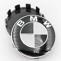 Ковпачки (заглушки) в литі диски BMW (БМВ) 56 мм Чорно Білі, фото 3