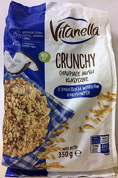 Мюслі хрусткі кранчи Vitanella Crunchy, 350гр. Польща