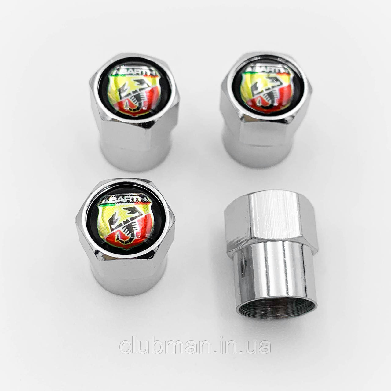 Захисні ковпачки на ніпеля FIAT ABARTH (Фіат) 4 шт Хром