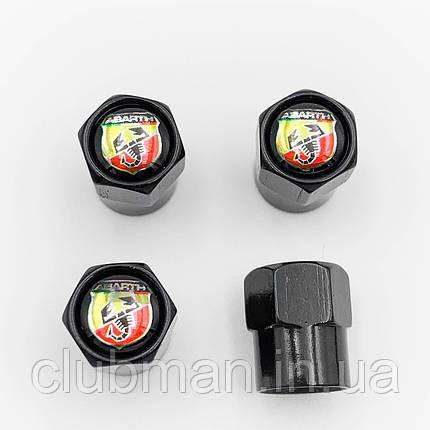 Захисні ковпачки на ніпеля FIAT ABARTH (Фіат) 4 шт Чорні, фото 1