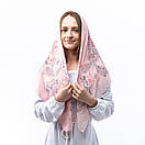Тонка шифонова хустка 90х90 см Рожева, фото 2