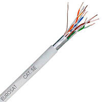 Кабель "Кручена пара" FTP Сat.5e EUROSAT 4 × 2 × (0,51CU), діам. 6,3 мм, сірий, 305 м