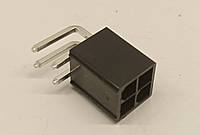 Разъем 4pin Mini-Fit угловой вилка + контакты,для питания видеокарты под пайку.Коннектор 4.2мм 2x2Pin