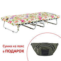 Розкладачка (розкладне ліжко) на ламелях Vitan (Вітан) d25 мм (Бязь Квіти) (2110078)