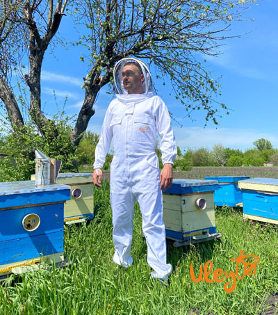 Комбінезон бджоляра (білий) з маскою "Євро". Пакистан, розміри XS, S