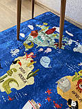 Килим в дитячу "Карта світу на синьому фоні", фото 4
