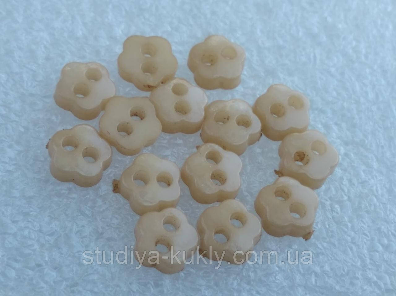 Гудзики для ляльок міні, квіточка, №5., фото 1