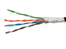 Кабель "Кручена пара" FTP KW-Link, Cat.5e, 4 пари, 0.51 мм, Cu, Ø 5 мм, зовнішній, чорний, 305 м