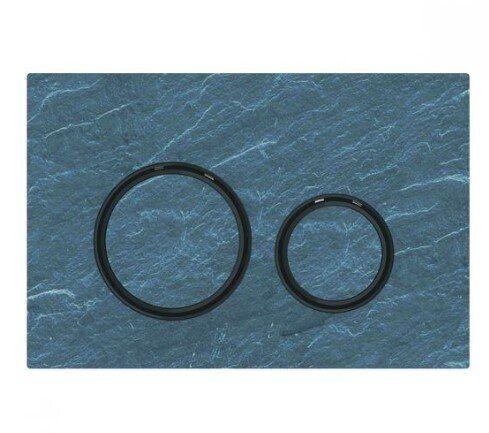 Змивна клавіша Geberit Sigma 21 для подвійного змиву колір чорний хромований/сланець Mustang