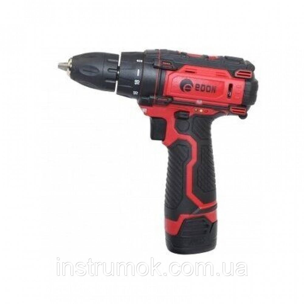 Акумуляторний шуруповерт Edon AD-12CA, 12 В, 2 А/год, 1350 об/хв, 23 Нм, 2 швидкості, 2 акумулятора, кейс