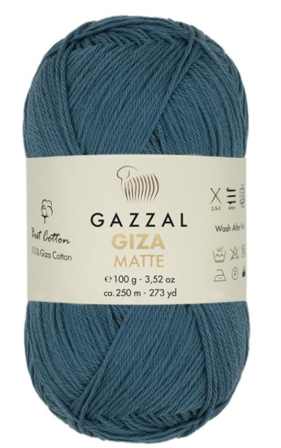 Gazzal GIZA MATTE (Гиза Матте) № 5579 Джинсовый (Пряжа Хлопок, Нитки ...