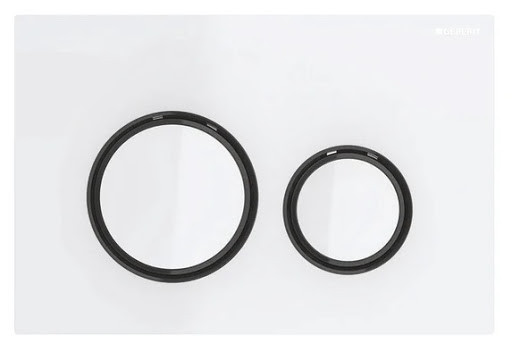 Змивна клавіша Geberit Sigma 21 для подвійного змиву колір чорний хромований/білий