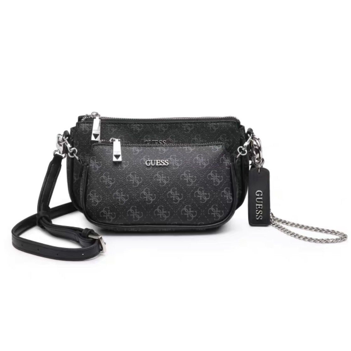 Жіноча сумочка крос-боді GUESS 19GF-1803 через плече з ланцюжком чорна