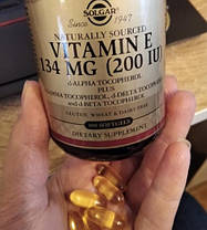 Вітамін Е 200 Solgar Vitamin E 134 mg (200 IU) 100 гел капс, фото 5