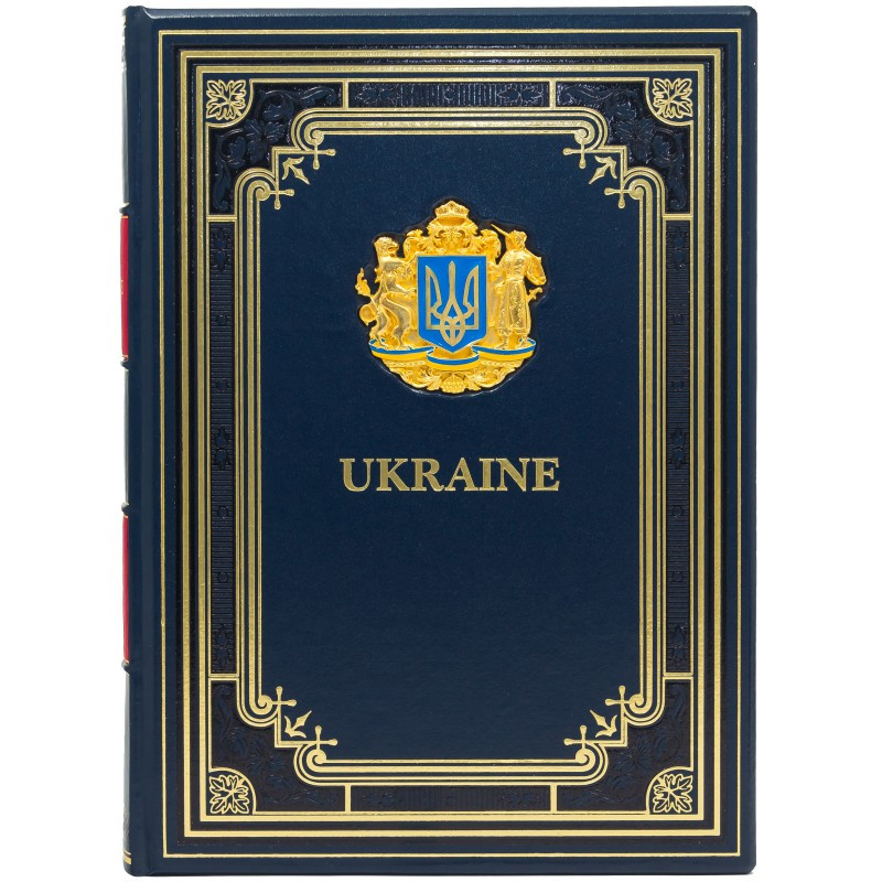 Книга-альбом "Ukraine" подарункова в шкіряній палітурці англійською мовою, фото 1