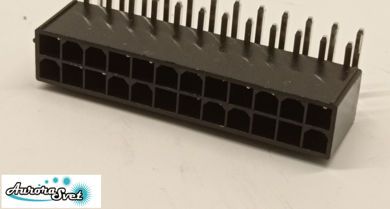 Роз'єм 24pin Mini-Fit 90 градусів вилка + контакти, для живлення відеокарти під паяння.Конектор 4.2 мм 2x4Pin