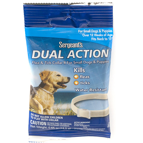 Нашийник від бліх та кліщів для собак малих порід та цуценят, S, до 38 см SENTRY Sergeants Dual Action (32830), фото 1