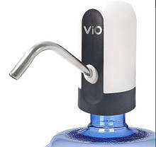 Акумуляторна електрична помпа з краном для бутилованої води Vio E7 біла