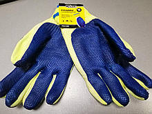 Захисні робочі рукавички господарських рукавиць з латексним покриттям сині WERK 2138