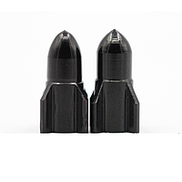 Алюмінієві ковпачки на ніпель авто мото вело, шредер (schrader) 2 шт в чорному кольорі