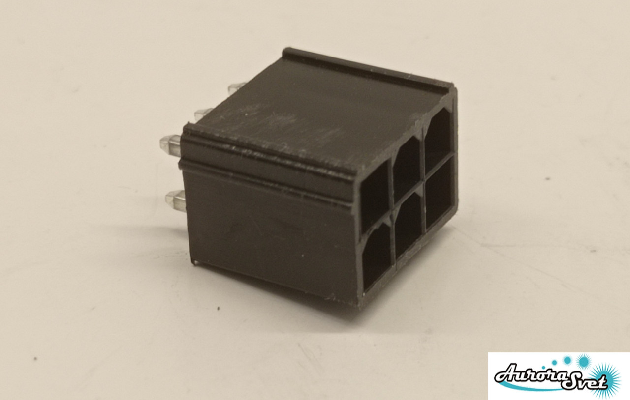 Роз'єм 6pin Mini-Fit виделка + контакти, для живлення відеокарти під паяння.Конектор 4.2 мм 2x6Pin