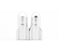 Алюмінієві ковпачки на ніпель авто мото вело, шредер (schrader) 2 шт в сріблястому кольорі