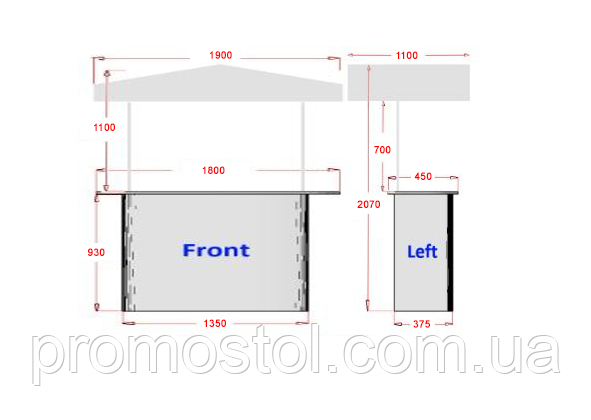 Прилавок разборной 1800 с защитой от дождя и солнца - фото 9 - id-p1201609968