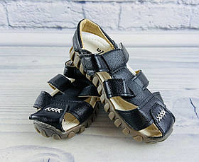 Босоніжки для хлопчиків Чорні A23mix Леопард розмір 30 (довжина устілки 18 см)