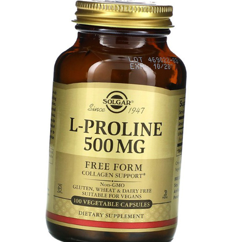 L-пролін Солгар Solgar L-Proline 500 mg 100 softgels