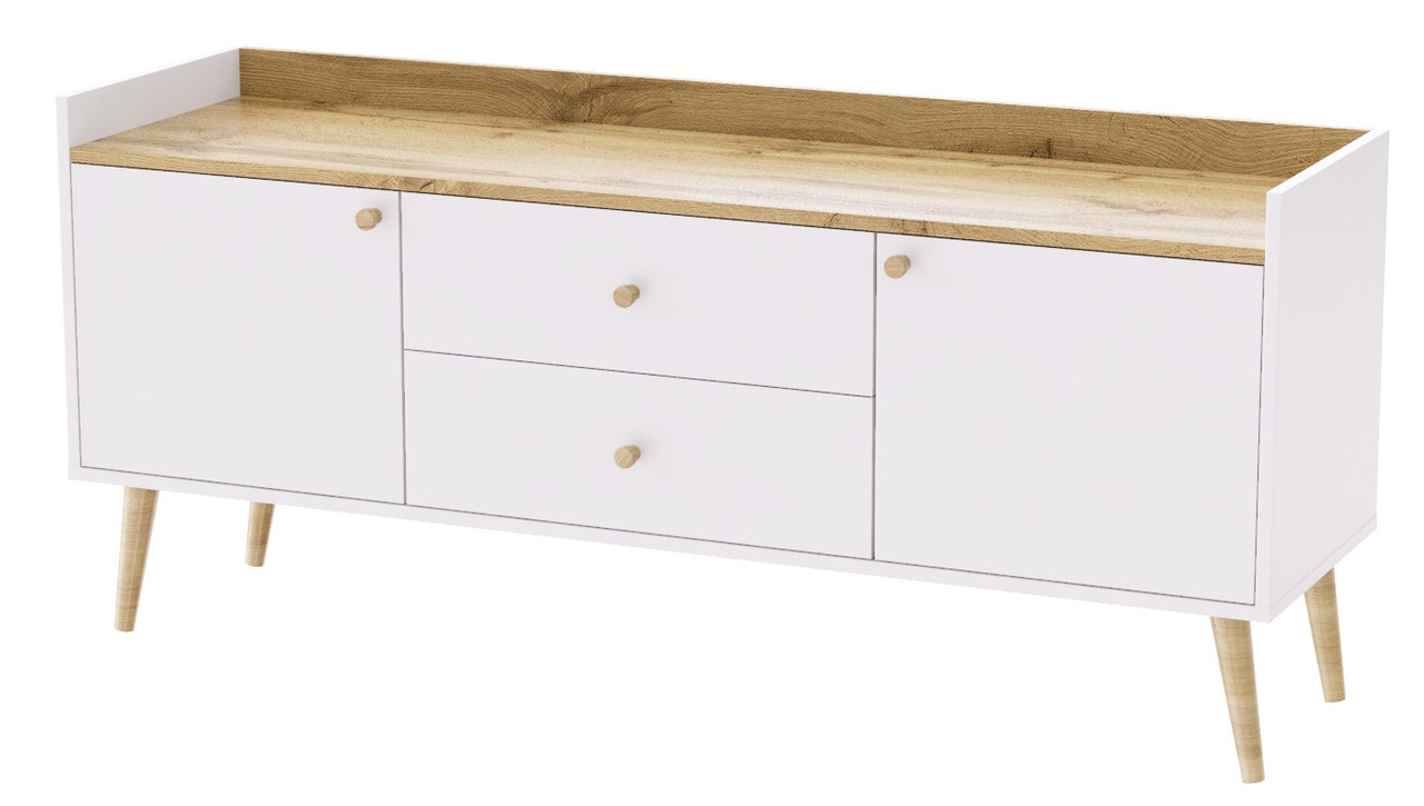 Буфет скандинавський Asgard білий/дуб крафт золотий ТМ ARTinHEAD