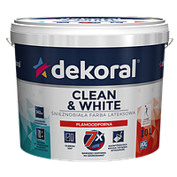 Латексная интерьерная краска Dekoral Clean&White 5л