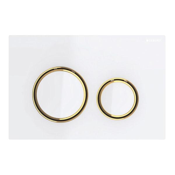 Змивна клавіша Geberit Sigma 21 для подвійного змиву колір латунь/білий