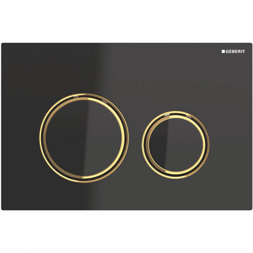 Змивна клавіша Geberit Sigma 21 для подвійного змиву колір латунь/чорний