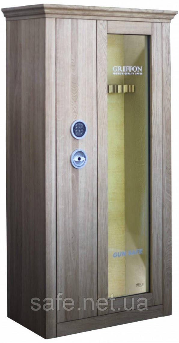 Сейф збройовий Griffon GG.700.E WOOD (ВxШxГ:1570x810x420) на 7 ружев, сейф для рушниці, мисливський сейф у дерев