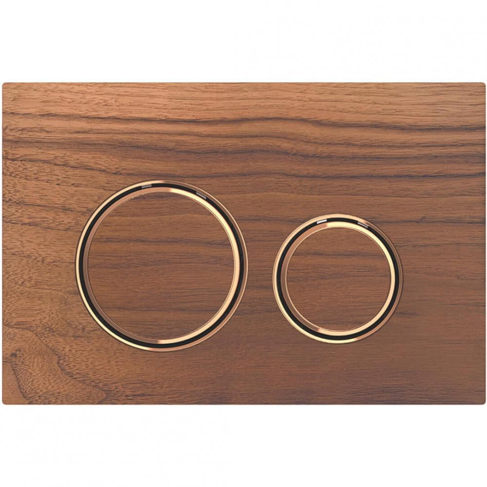 Змивна клавіша Geberit Sigma 21 для подвійного змиву колір латунь/чорний горіх