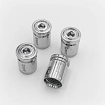 Захисні ковпачки на ніпеля Sport 4 шт з ключем Хром, фото 2