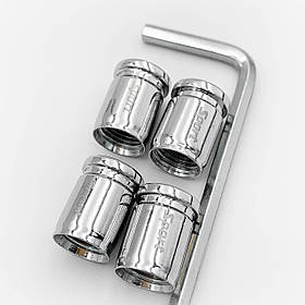 Захисні ковпачки на ніпеля Sport 4 шт з ключем Хром