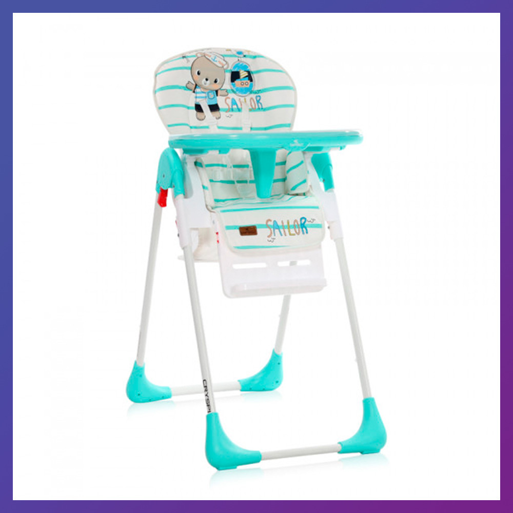 Стільчик дитячий для годування з регульованою спинкою Lorelli CRYSPI Aquamarine sailor блакитний, фото 1