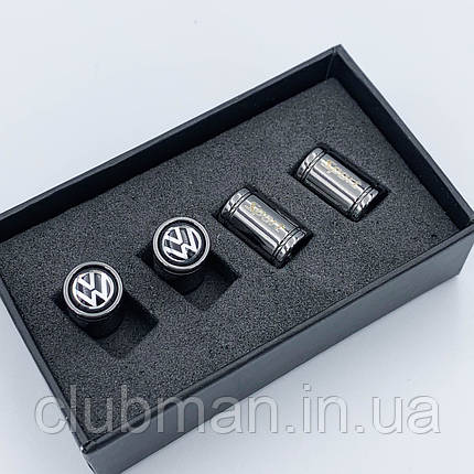 Захисні ковпачки на ніпеля Sport VW (Фольксваген) 4 шт Чорні, фото 1