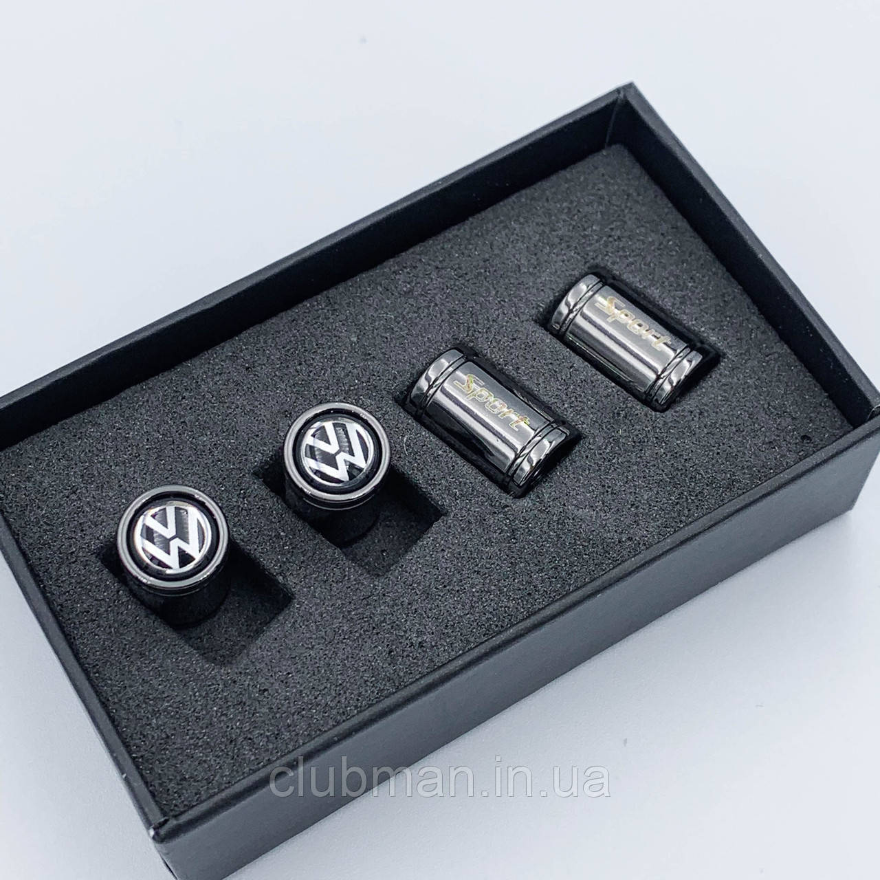 Захисні ковпачки на ніпеля Sport VW (Фольксваген) 4 шт Чорні