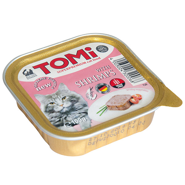 TOMi shrimps ТОМИ КРЕВЕТКИ супер преміум корм для котів, паштет
