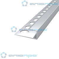 АП-квадрат серебро 2,71 м профиль для плитки алюминиевый ПАС-3494 / плиточный профиль из алюминия