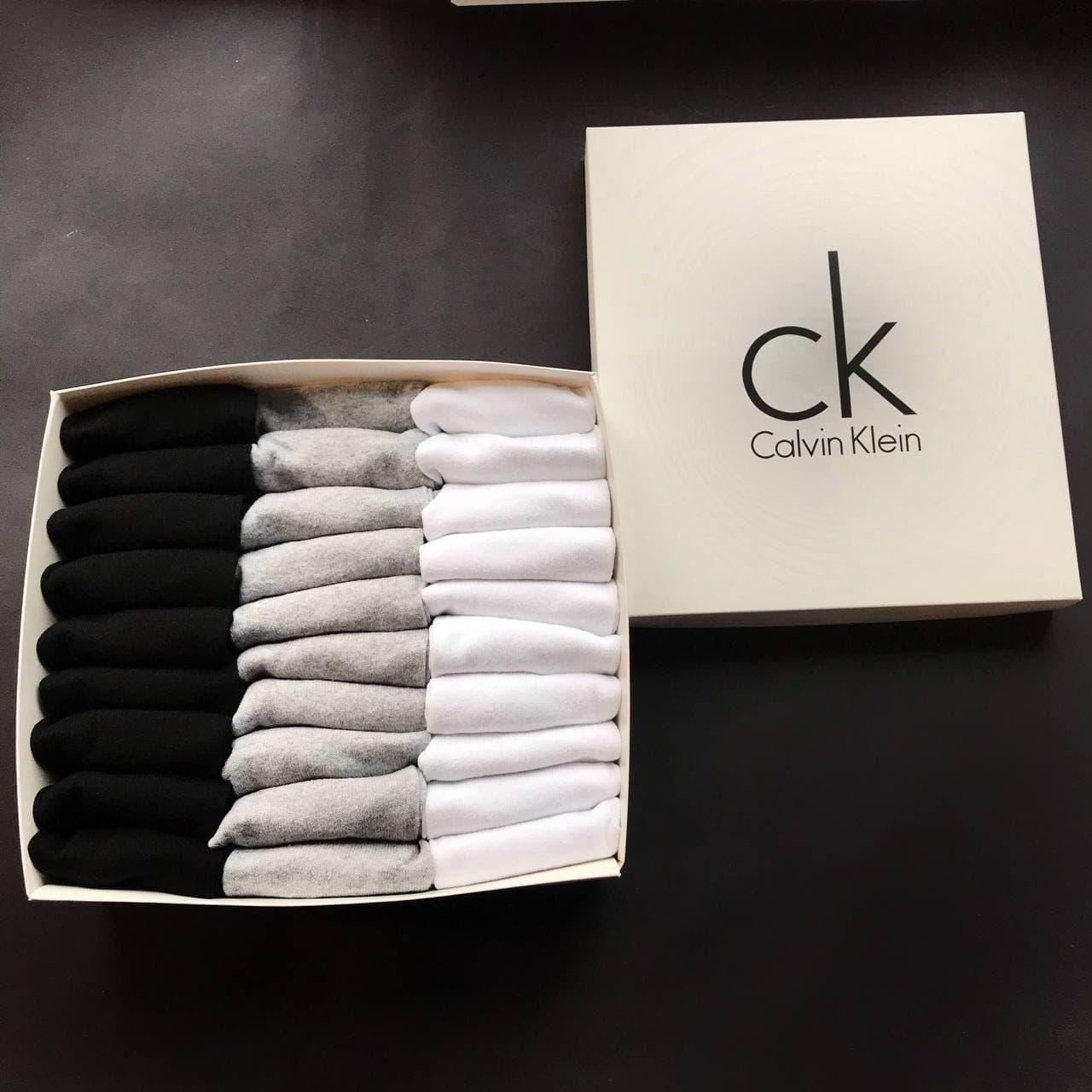Набор укороченных мужских носков, хлопковые Calvin Klein реплика (30 пар) в фирменной коробочке!