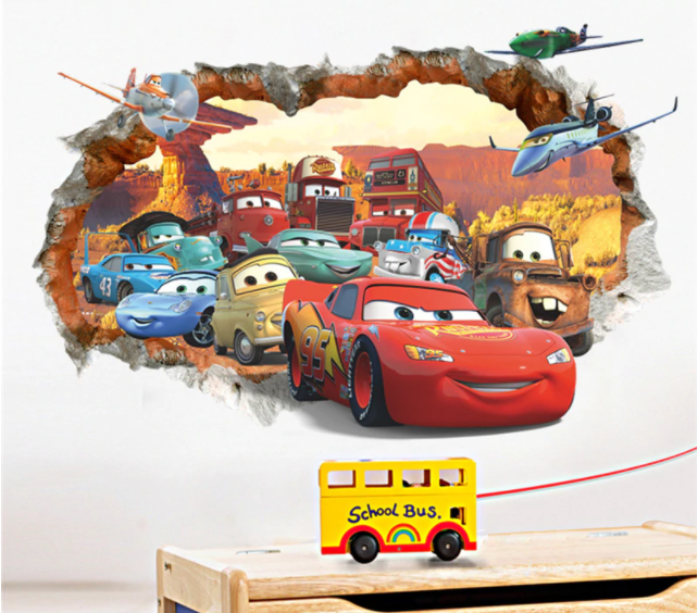 Вінілові наклейки на стіну, шафи, вікна, мультфільм Тачки Cars (лист50*70см)