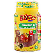 Вітамін C з цинком і вітаміном D L'il Critters Immune C 60 жувальних таблеток