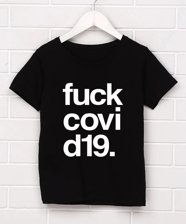 Жіноча футболка з прикольним принтом F*ck off covid