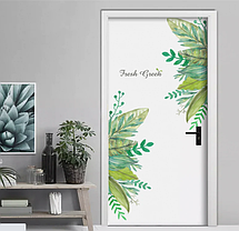 Вінілова наклейка на стіну Зелене листя Fresh Green (лист 50 х 70 см) Б443-1, фото 6